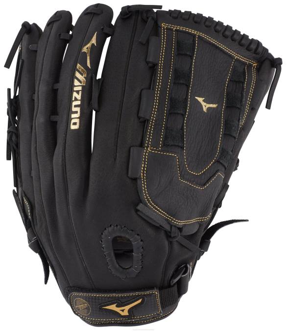 Mizuno Guante de softbol de lanzamiento lento de la serie premier de 14 unisexo accesorios negro-oro(f974) 668F1864