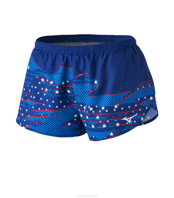 Mizuno Pantalón corto imprimible de 25 mujer vestir melocotón-azul (sm01) 668F268