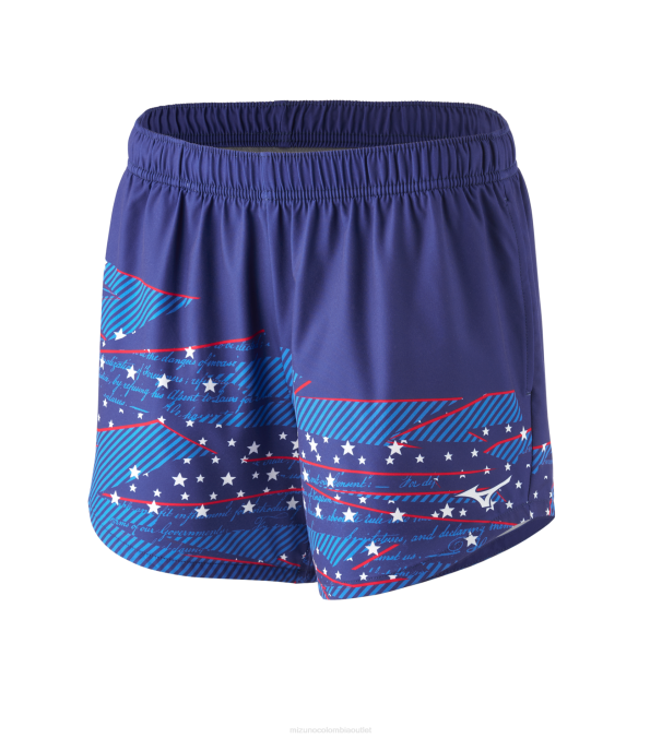 Mizuno Pantalón corto imprimible de 5 con forro mujer vestir melocotón-azul (sm01) 668F257
