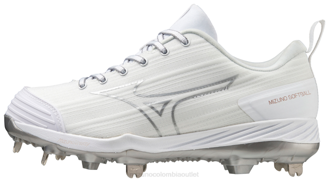 Mizuno Sweep 6 tacos de softbol de metal bajo mujer zapatos blanco (0000) 668F2168