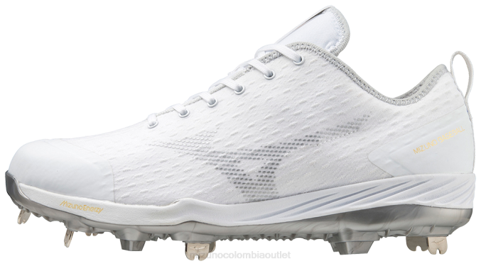 Mizuno Taco de béisbol de metal bajo Dominante 4 hombres zapatos blanco (0000) 668F1600