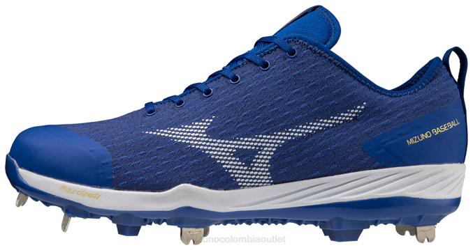 Mizuno Taco de béisbol de metal bajo Dominante 4 hombres zapatos blanco real (5200) 668F1604