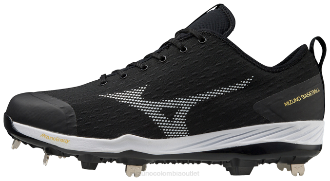 Mizuno Taco de béisbol de metal bajo Dominante 4 hombres zapatos negro-blanco (9000) 668F1605