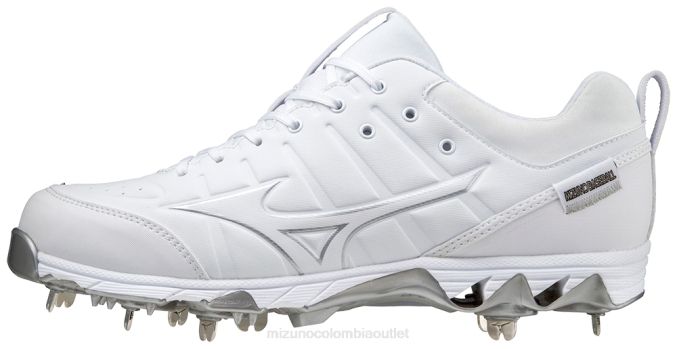 Mizuno Taco de béisbol de metal bajo con 9 puntas Ambition 2 hombres zapatos blanco (0000) 668F1606