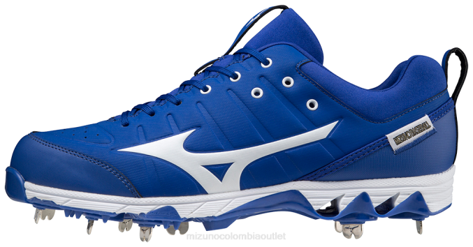Mizuno Taco de béisbol de metal bajo con 9 puntas Ambition 2 hombres zapatos blanco real (5200) 668F1609
