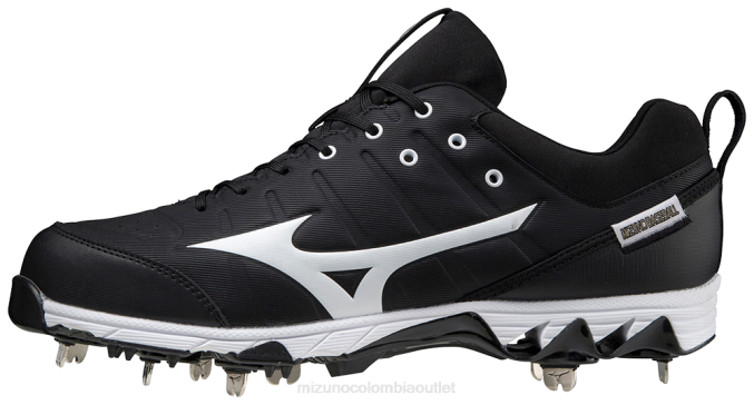 Mizuno Taco de béisbol de metal bajo con 9 puntas Ambition 2 hombres zapatos negro-blanco (9000) 668F1610
