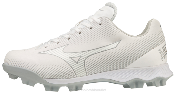Mizuno Wave Finch Lightrevo tacos de softball moldeados chica zapatos blanco (0000) 668F2176