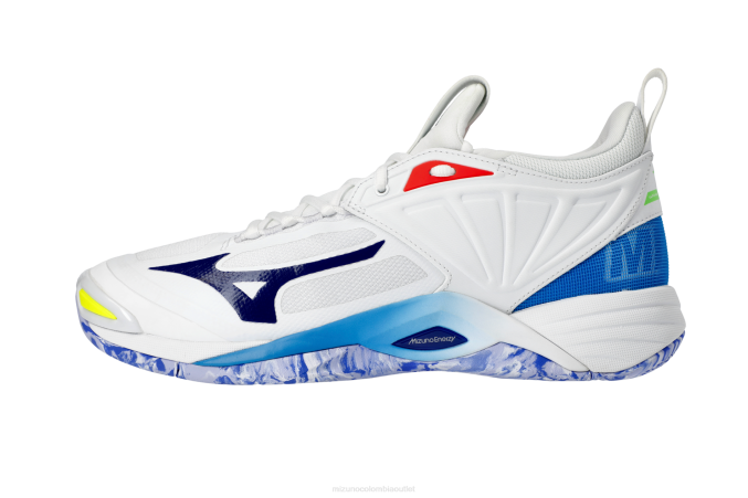 Mizuno Wave Momentum 2 zapatillas de voleibol unisex unisexo zapatos blanco-azul perla(005e) 668F2181