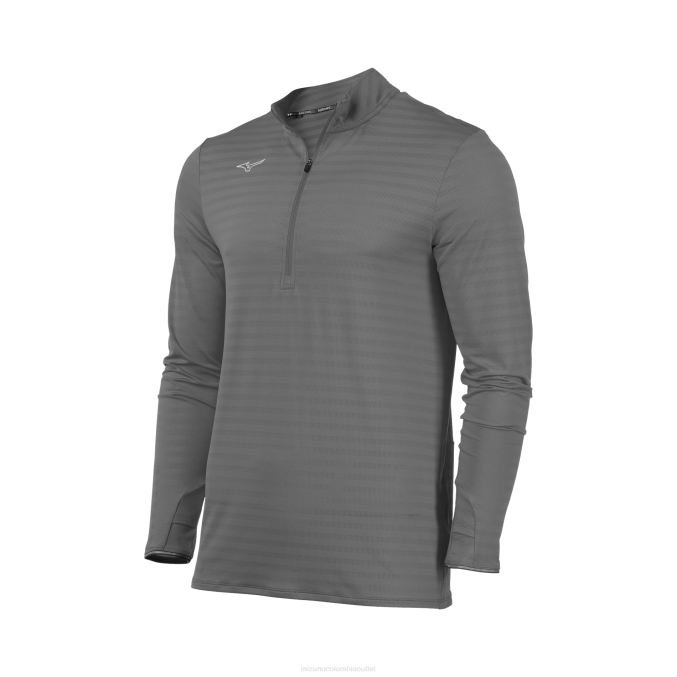 Mizuno atlético eco 1/2 zip hombres vestir sombra tranquila (9i9i) 668F1457