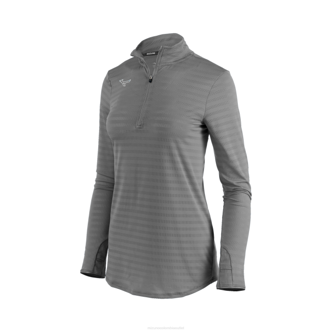Mizuno atlético eco 1/2 zip mujer vestir sombra tranquila (9i9i) 668F2145
