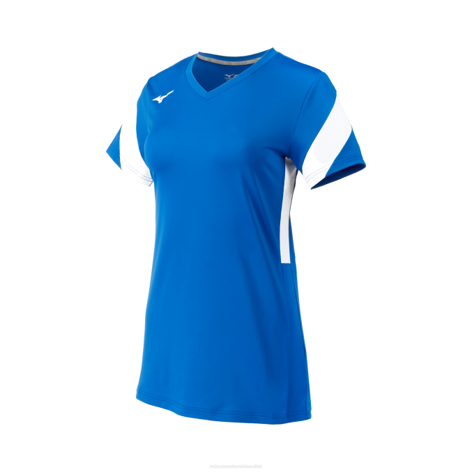 Mizuno balboa 6 camiseta de voleibol de manga corta juventud vestir blanco real (5200) 668F2401