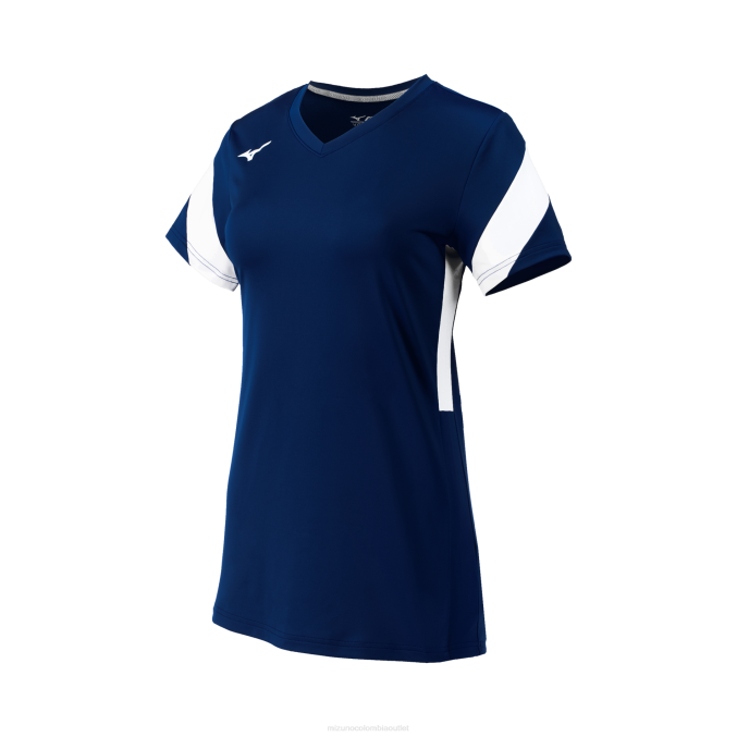 Mizuno balboa 6 camiseta de voleibol de manga corta mujer vestir azul marino-blanco (5100) 668F2309