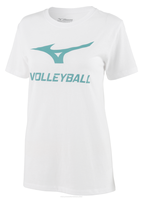 Mizuno camiseta con gráfico de voleibol unisexo vestir blanco (0000) 668F2513