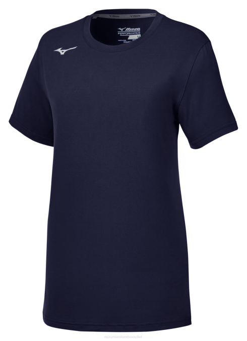 Mizuno camiseta de ataque de manga corta 30 mujer vestir azul marino (5151) 668F2270