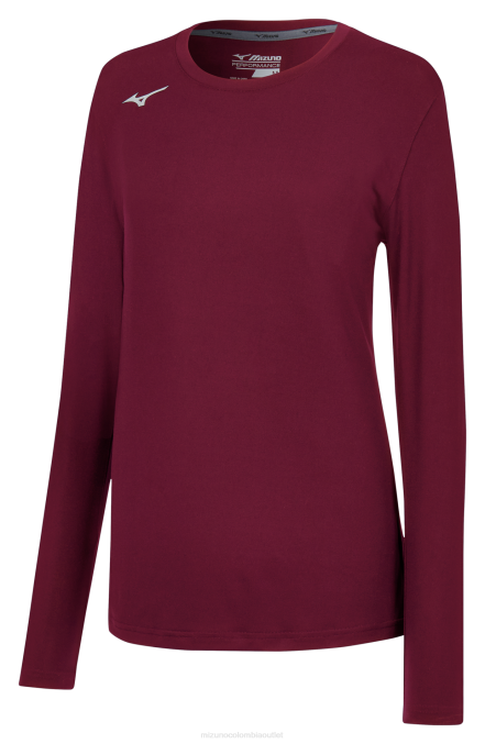 Mizuno camiseta de ataque de manga larga chica vestir cardenal(1212) 668F2285