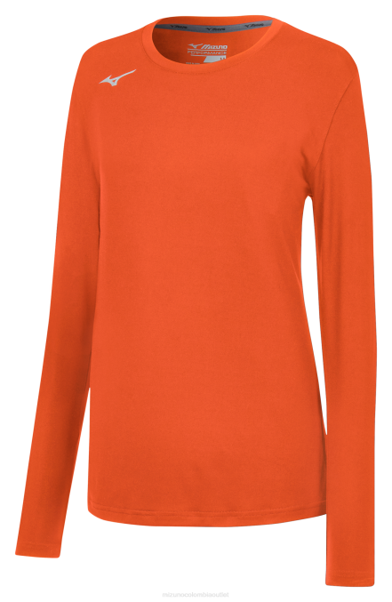 Mizuno camiseta de ataque de manga larga mujer vestir naranja (2020) 668F2277