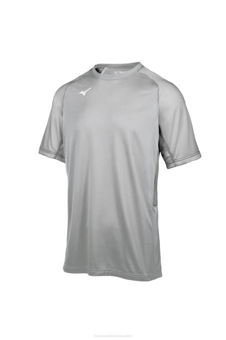 Mizuno camiseta de béisbol de la tripulación aerolite juventud vestir gris(9191) 668F1280