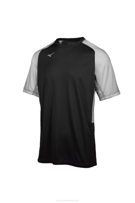 Mizuno camiseta de béisbol de la tripulación aerolite juventud vestir negro-gris(9091) 668F1277