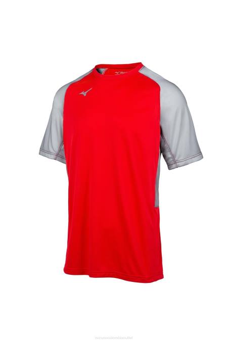 Mizuno camiseta de béisbol de la tripulación aerolite unisexo vestir rojo-gris(1091) 668F1250
