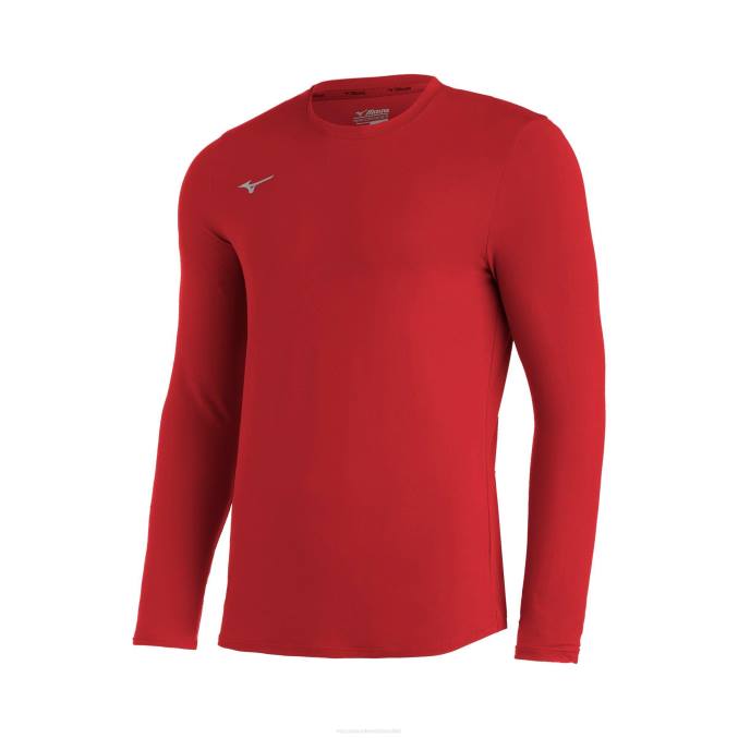 Mizuno camiseta de manga larga comp diamond juventud vestir rojo (1010) 668F1592