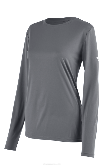 Mizuno camiseta de manga larga mujer vestir gris(9191) 668F1376