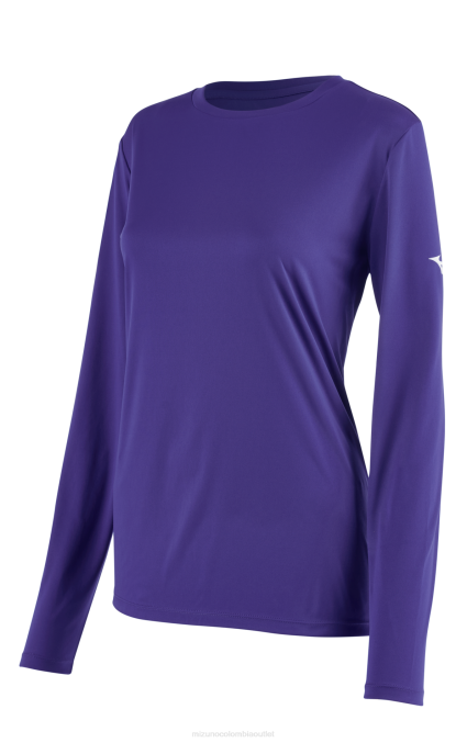 Mizuno camiseta de manga larga mujer vestir púrpura (6060) 668F1375
