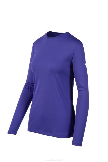 Mizuno camiseta de manga larga mujer vestir púrpura (6060) 668F2111