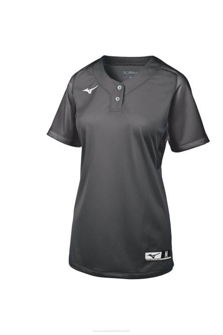 Mizuno camiseta de softball aerolite de 2 botones unisexo vestir carboncillo(9292) 668F1955