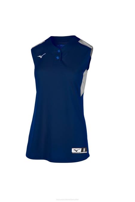 Mizuno camiseta de softbol sin mangas aerolite de 2 botones unisexo vestir gris marino(5191) 668F1959