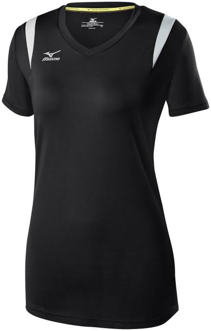 Mizuno camiseta de voleibol de manga corta balboa 50 juventud vestir negro-plata(9073) 668F2424