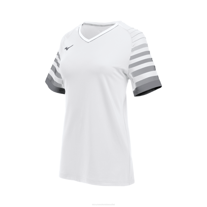 Mizuno camiseta de voleibol de manga corta techno 8 mujer vestir sombra blanca (009i) 668F2335