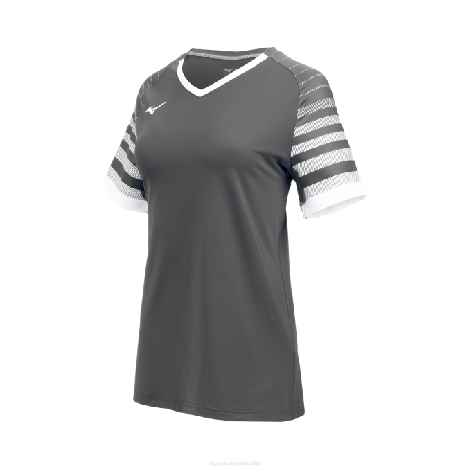 Mizuno camiseta de voleibol de manga corta techno 8 mujer vestir sombra-blanco(9i00) 668F2334