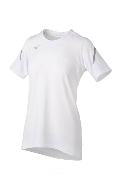 Mizuno camiseta de voleibol de manga corta techno vii unisexo vestir blanco (0000) 668F2376