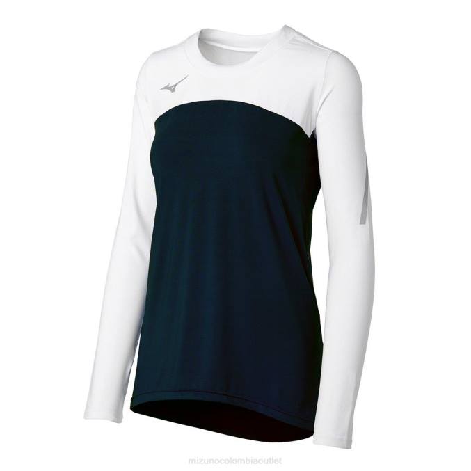 Mizuno camiseta de voleibol de manga larga techno vii unisexo vestir negro-blanco (9000) 668F2353
