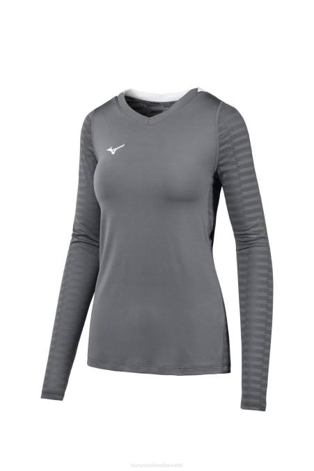 Mizuno camiseta de voleibol de manga larga unida mujer vestir sombra tranquila (9i9i) 668F2341