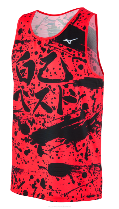 Mizuno camiseta eco running imprimible hombres vestir coral (pr60) 668F354