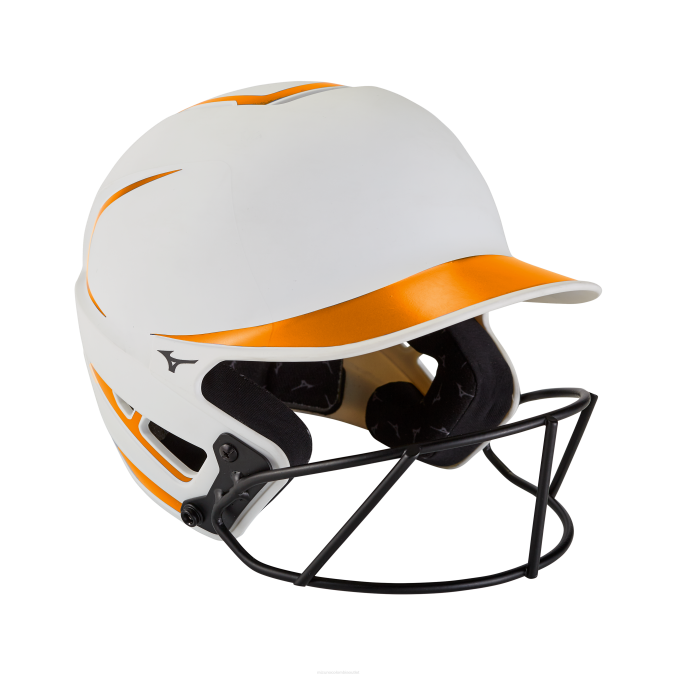 Mizuno casco de bateo de softbol de lanzamiento rápido f6 unisexo accesorios blanco-naranja(0020) 668F1812
