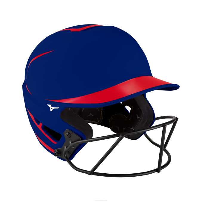 Mizuno casco de bateo de softbol de lanzamiento rápido f6 unisexo accesorios rojo-azul marino(1051) 668F1819
