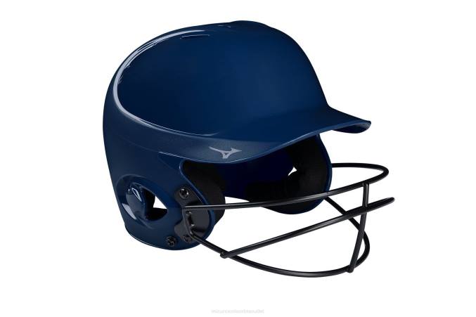 Mizuno casco de bateo sólido de la serie mvp con máscara de softbol de lanzamiento rápido unisexo accesorios azul marino (5151) 668F1714