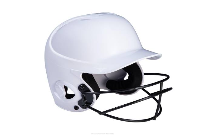 Mizuno casco de bateo sólido de la serie mvp con máscara de softbol de lanzamiento rápido unisexo accesorios blanco (0000) 668F1711