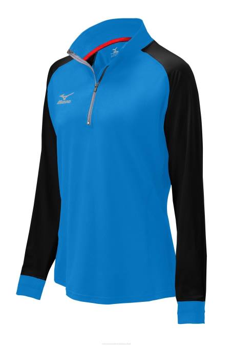 Mizuno chamarra prime con media cremallera unisexo vestir divaazul-negro (5s90) 668F2550