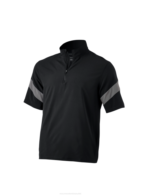 Mizuno chaqueta de bateo de manga corta hombres vestir sombra negra (909i) 668F1347