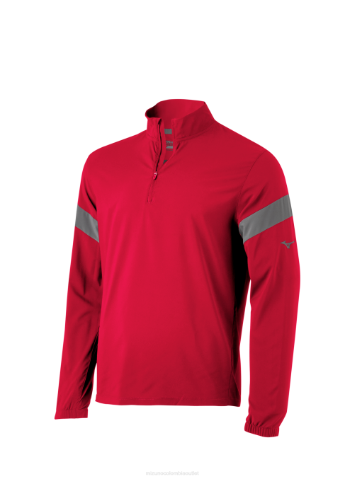 Mizuno chaqueta de bateo de manga larga juventud vestir sombra roja (109i) 668F1472