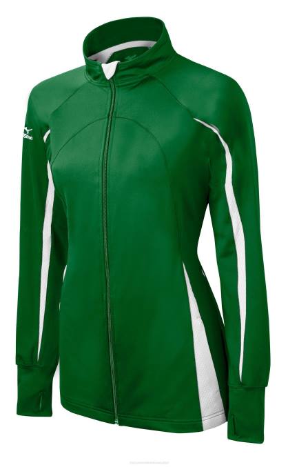 Mizuno chaqueta elite 9 focus con cremallera completa juventud vestir bosque-blanco(4100) 668F2540