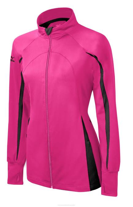 Mizuno chaqueta elite 9 focus con cremallera completa juventud vestir impactante rosa-negro (1m90) 668F2539