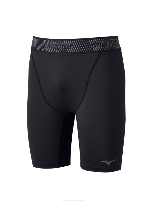 Mizuno frecuencia 8 compresión corta hombres vestir negro (9090) 668F1465
