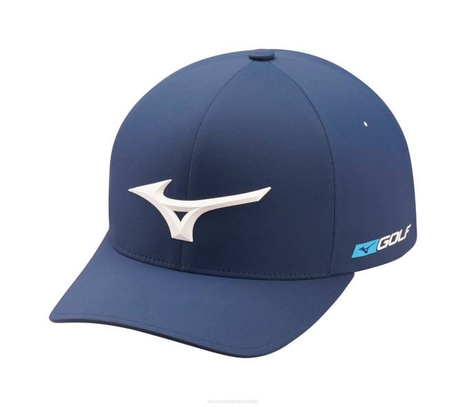 Mizuno gorra de golf ajustada tour delta unisexo accesorios azul marino (5151) 668F417
