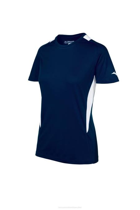 Mizuno jersey de cuello redondo de softbol chica vestir azul marino-blanco (5100) 668F2020