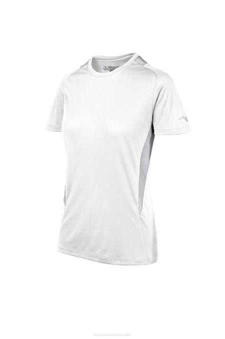 Mizuno jersey de cuello redondo de softbol mujer vestir blanco-gris(0091) 668F1963