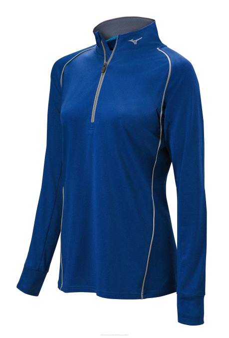 Mizuno jersey de manga larga con media cremallera comp chica vestir azul marino (5151) 668F2532